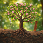 Blühender Baum mit Coiffure Artikel